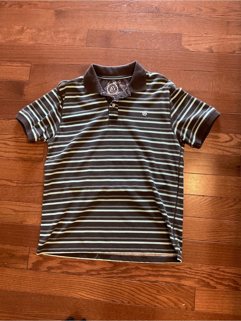 GAP Brown Polo with Light Green Stripes